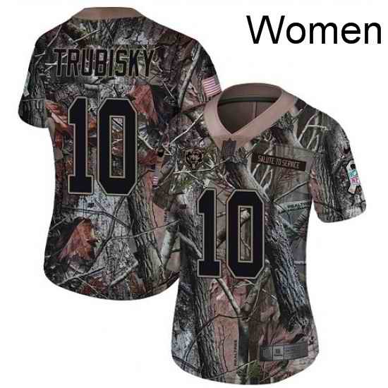 Womens Nike Chicago Bears 10 Mitchell Trubisky Limited Camo Rush Realtree NFL Jersey